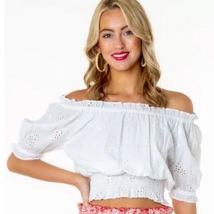 Olivia James Gia eyelet top